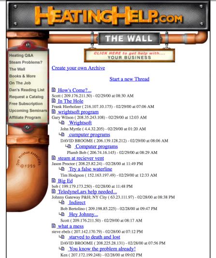Please use this form only for general inquiries about our website. . Heatinghelp com the wall